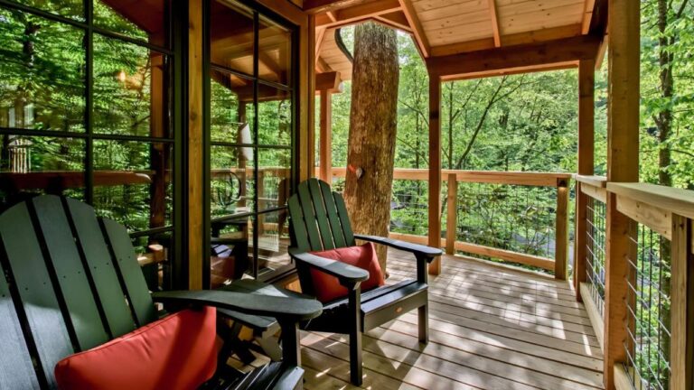 the cedar in the treehouse deck
